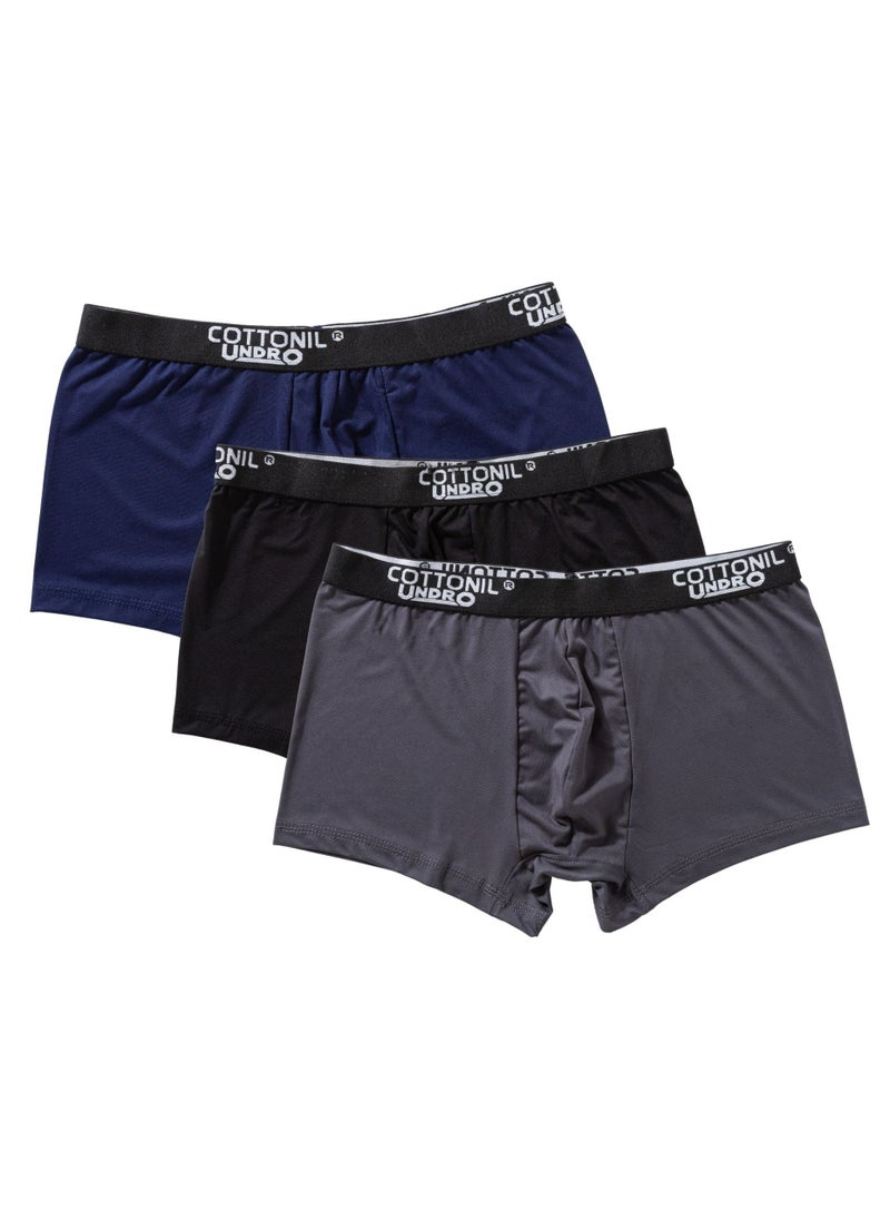 COTTONIL Pack of 3 Plain Color Microfiber Undro Boxer for Men  - Image 2
