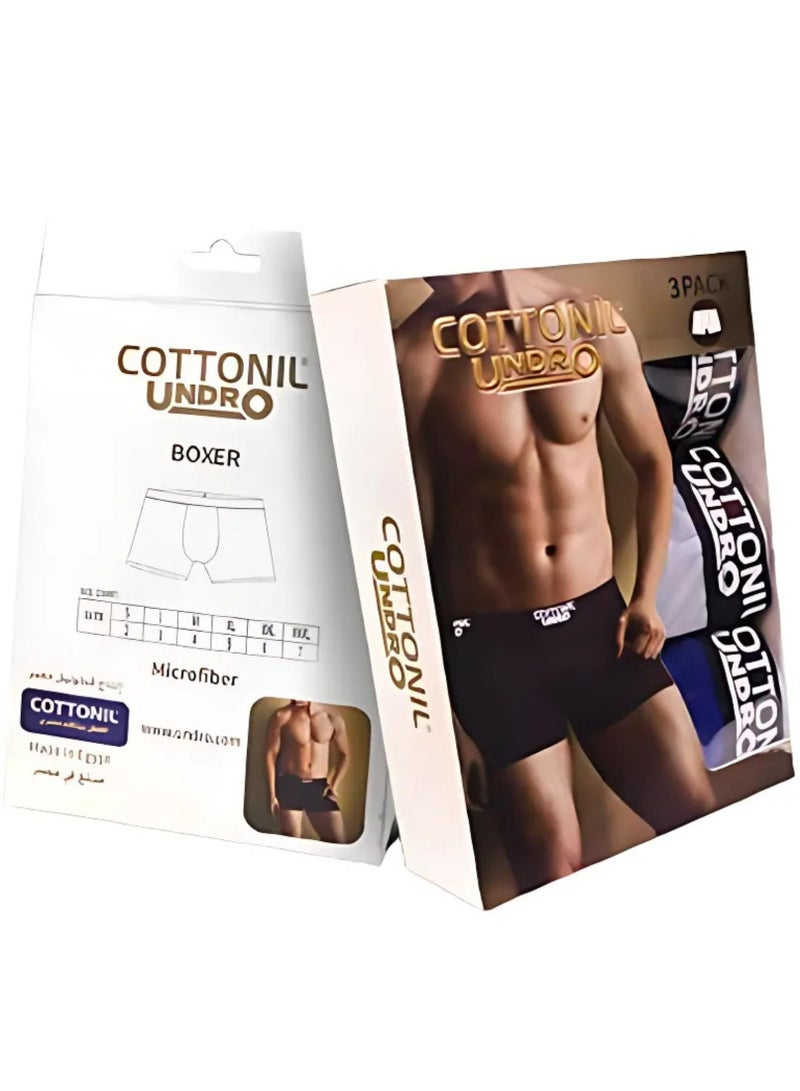 Pack of 3 Plain Color Microfiber Undro Boxer for Men