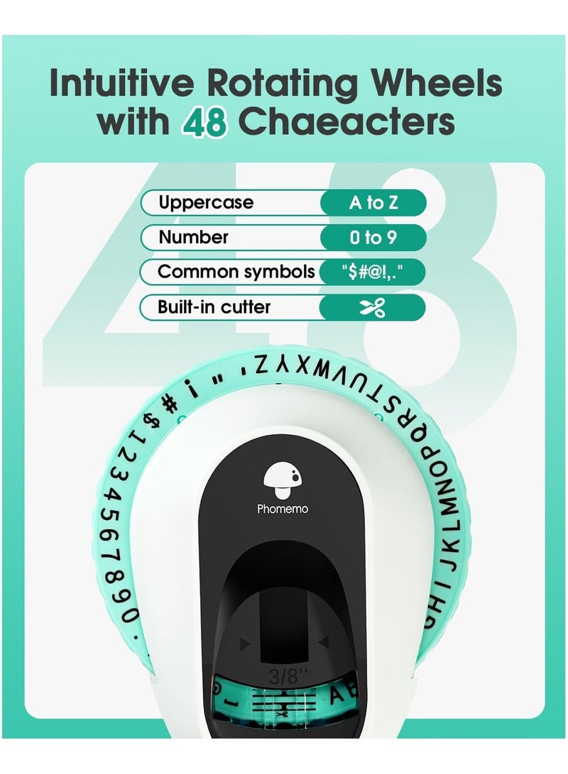 Phomemo Embossing Label Maker with 6 Tapes, Retro Vintage Embossed Label Maker Writer, Handheld Old School Label Maker with 6 Rolls Embossing Tapes for Office Home Organization and DIY - Image 4