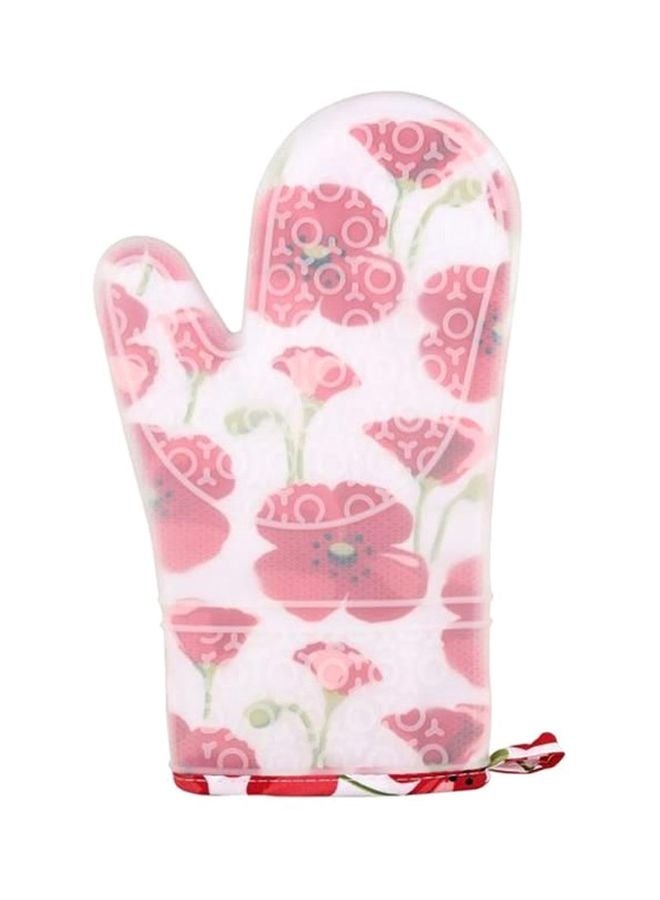 Silicone Flower Glove Pink/White