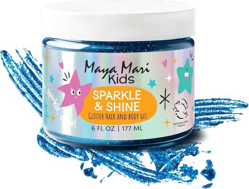 Kids Sparkle & Shine Glitter Hair and Body Gel, Sulfate, Paraben & Cruelty-Free, Made in The USA, Makeup Accessories, Fun for All Ages, Teens and Tweens, Boys and Girls, 6 oz