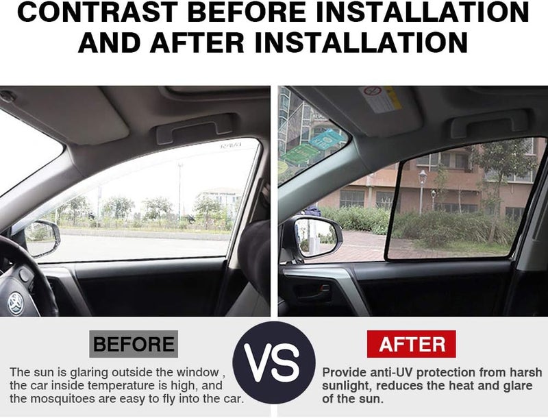 Powerty Compatible with Side Sun Shade Toyota RAV4 2013-2018 Shading Net UV Rays Protection Window Shade 6pcs/Set - Image 3
