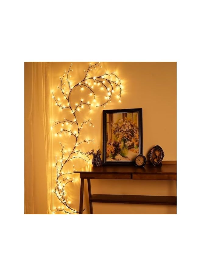 The Bros Bendable Willow Vine LED Tree Lights 8 Modes with Remote Control & Timer USB-Powered White Birch Branch Lights Indoor Outdoor Decorative Lamp for Home and Christmas (145cm & 72LEDs)  - Image 2