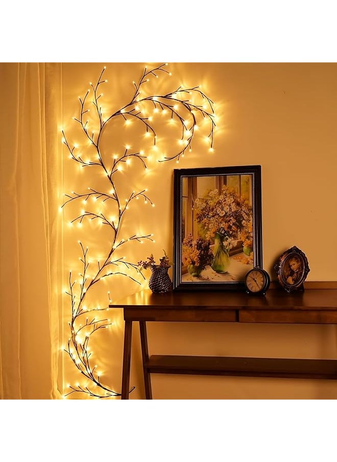 The Bros Bendable Willow Vine LED Tree Lights 8 Modes with Remote Control & Timer USB-Powered White Birch Branch Lights Indoor Outdoor Decorative Lamp for Home and Christmas (145cm & 72LEDs)  - Image 1