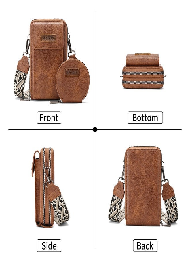 SENDEFN Small Crossbody Cell Phone Purse for Women, Vegan Leather Small Crossbody Bag Wallet Purse Coin Pouch - Image 5