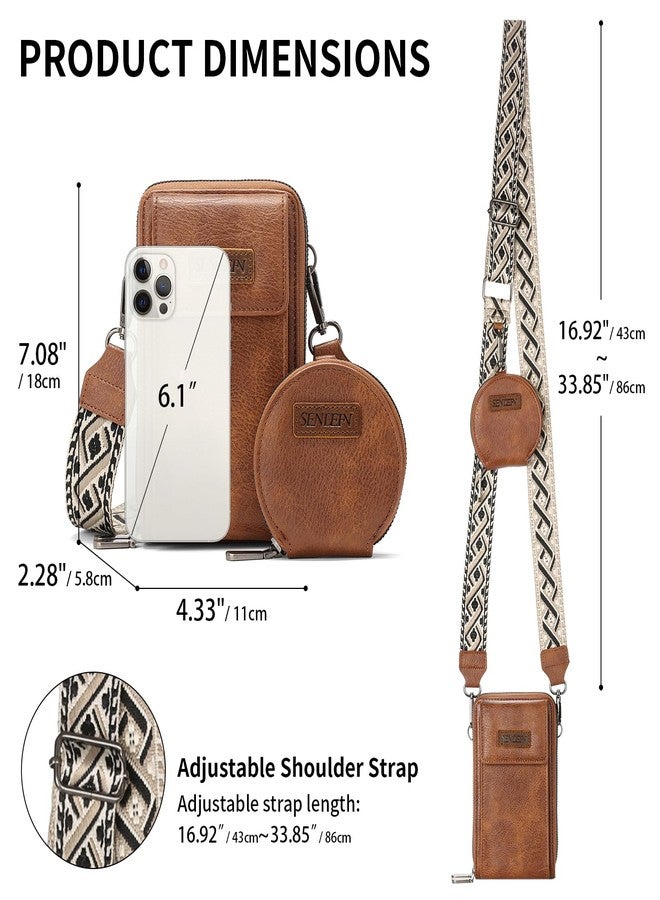 SENDEFN Small Crossbody Cell Phone Purse for Women, Vegan Leather Small Crossbody Bag Wallet Purse Coin Pouch - Image 4