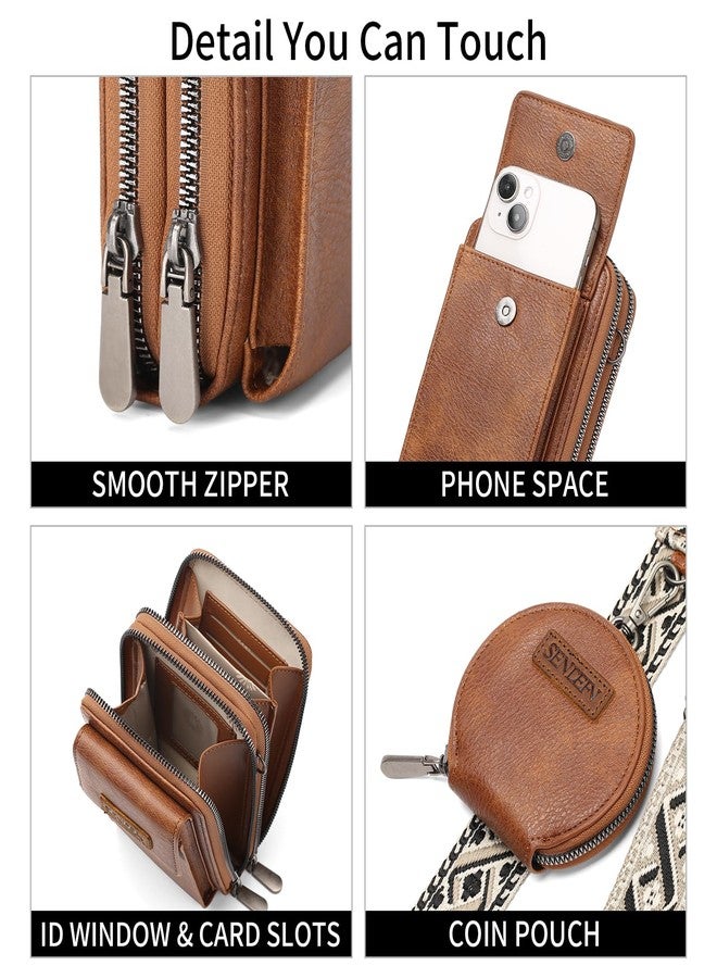 SENDEFN Small Crossbody Cell Phone Purse for Women, Vegan Leather Small Crossbody Bag Wallet Purse Coin Pouch - Image 3