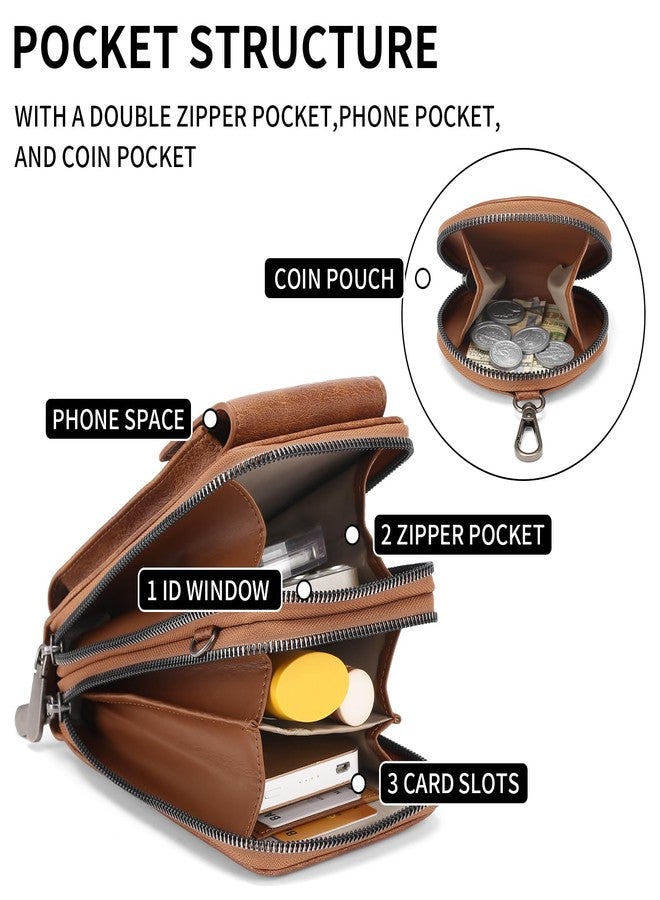 SENDEFN Small Crossbody Cell Phone Purse for Women, Vegan Leather Small Crossbody Bag Wallet Purse Coin Pouch - Image 2