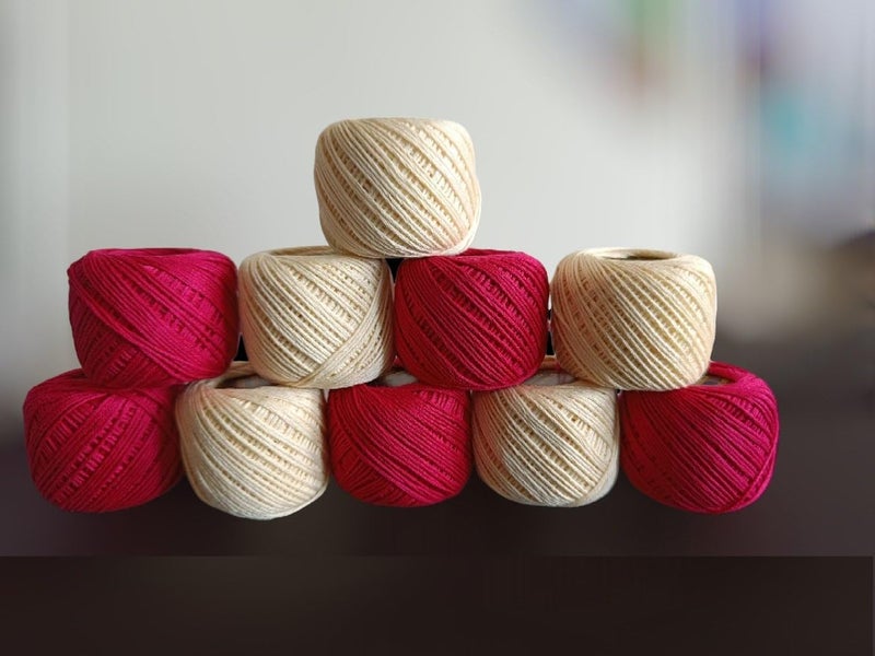 LIPSA ENTERPRISE LIPSA ENTERPRISE Cotton Crochet Yarn for Knitting and Crafting Work Hand Work Thread Rani Pink Cream - Image 2