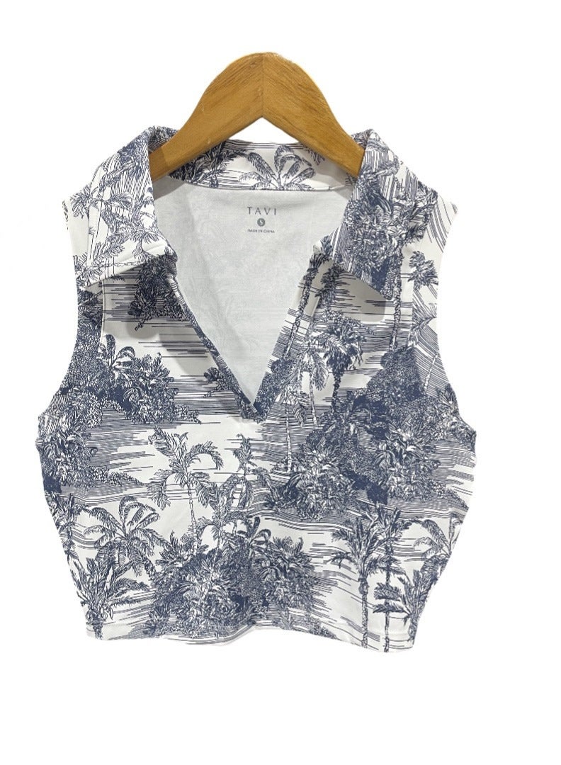 TAVI POLO TANK NAVY TROPIC TOILE - Image 1