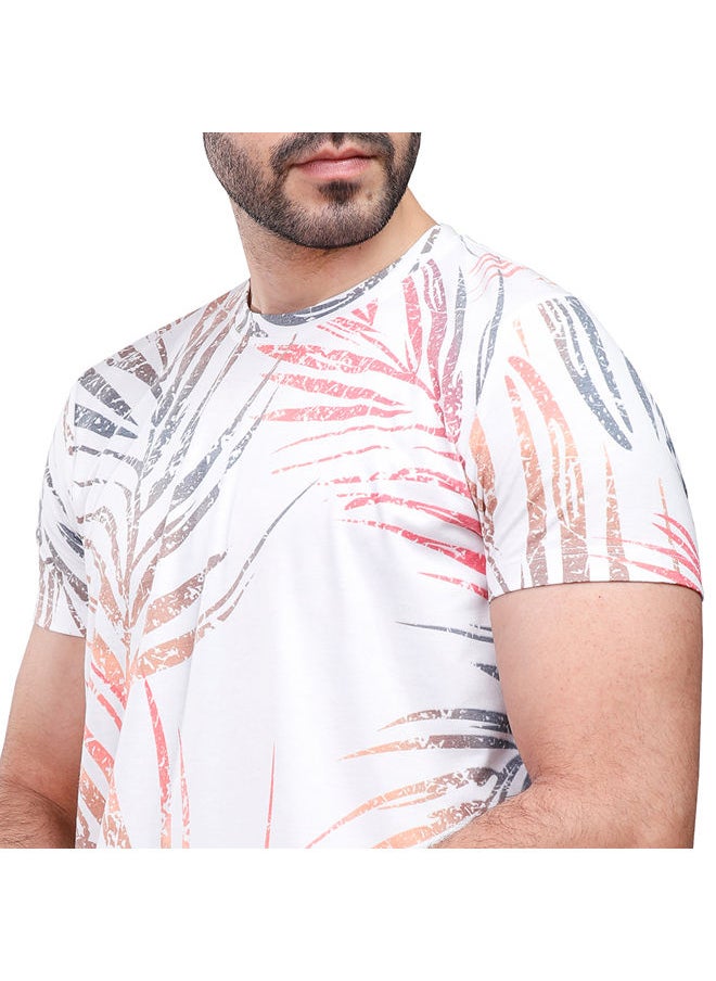 Coup - Coup Printed T-Shirt For Men - Regular Fit - White - Multi Color - Image 1