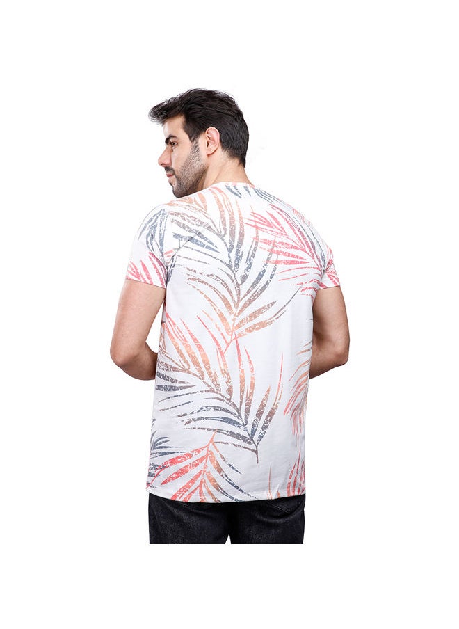 Coup - Coup Printed T-Shirt For Men - Regular Fit - White - Multi Color - Image 1