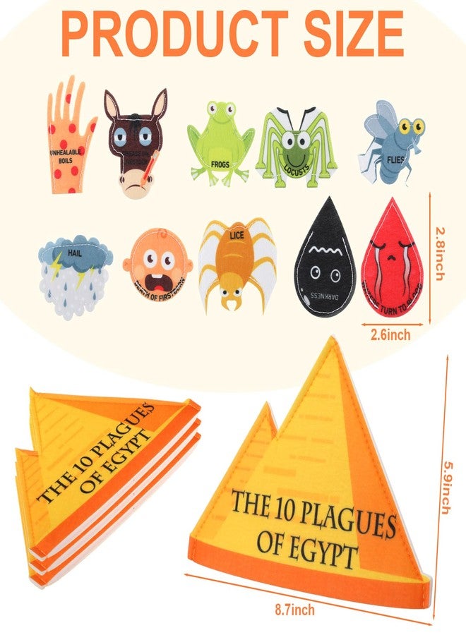 Arrowbash 1 Set Passover 10 Plagues Finger Puppets Felt Plagues Finger Puppets Toys Passover Seder Jewish Holiday Learning Storytelling Classroom Home Game Activity Party Decor - Image 3