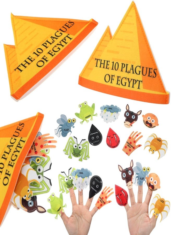 Arrowbash 1 Set Passover 10 Plagues Finger Puppets Felt Plagues Finger Puppets Toys Passover Seder Jewish Holiday Learning Storytelling Classroom Home Game Activity Party Decor - Image 1