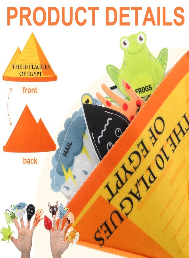 Arrowbash 1 Set Passover 10 Plagues Finger Puppets Felt Plagues Finger Puppets Toys Passover Seder Jewish Holiday Learning Storytelling Classroom Home Game Activity Party Decor - Image 2