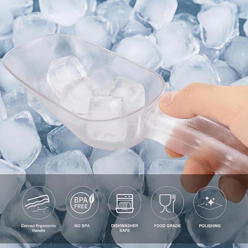 Cuisine Art ملعقة بولي كربونات شفافة من Cuisine Art 23.5 سم | ملعقة ثلج من البلاستيك الغذائي للمطبخ والمطعم وطعام الحيوانات والمواد الجافة والدقيق والأرز وحبوب القهوة والحلوى لتقديم البوفيه | خالية من BPA وآمنة للغسل في غسالة الصحون - Image 5