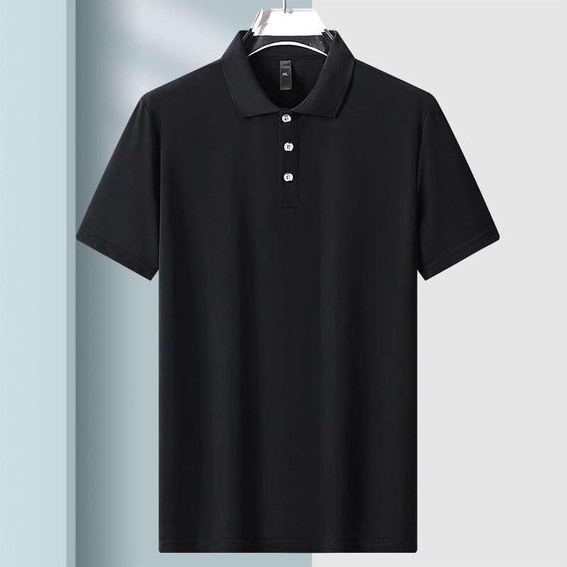 Men's Ice Silk Quick-Dry Polo Shirt Summer Casual Sports Short Sleeve T-Shirt Plus Size - Image 2