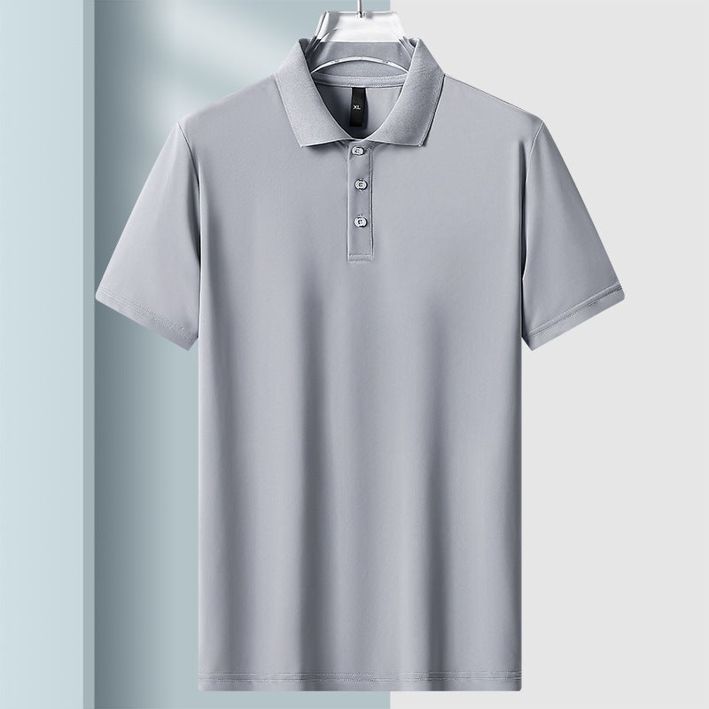 Men's Ice Silk Quick-Dry Polo Shirt Summer Casual Sports Short Sleeve T-Shirt Plus Size - Image 4