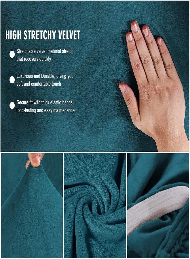 ميفكسين غطاء أريكة قابل للطي من المخمل المطاطي بدون مساند للذراعين من MIFXIN، واقي أثاث مرن للأريكة القابلة للطي، مناسب لأريكة سرير متحركة بدون مساند للذراعين (أزرق داكن مخملي) - Image 3