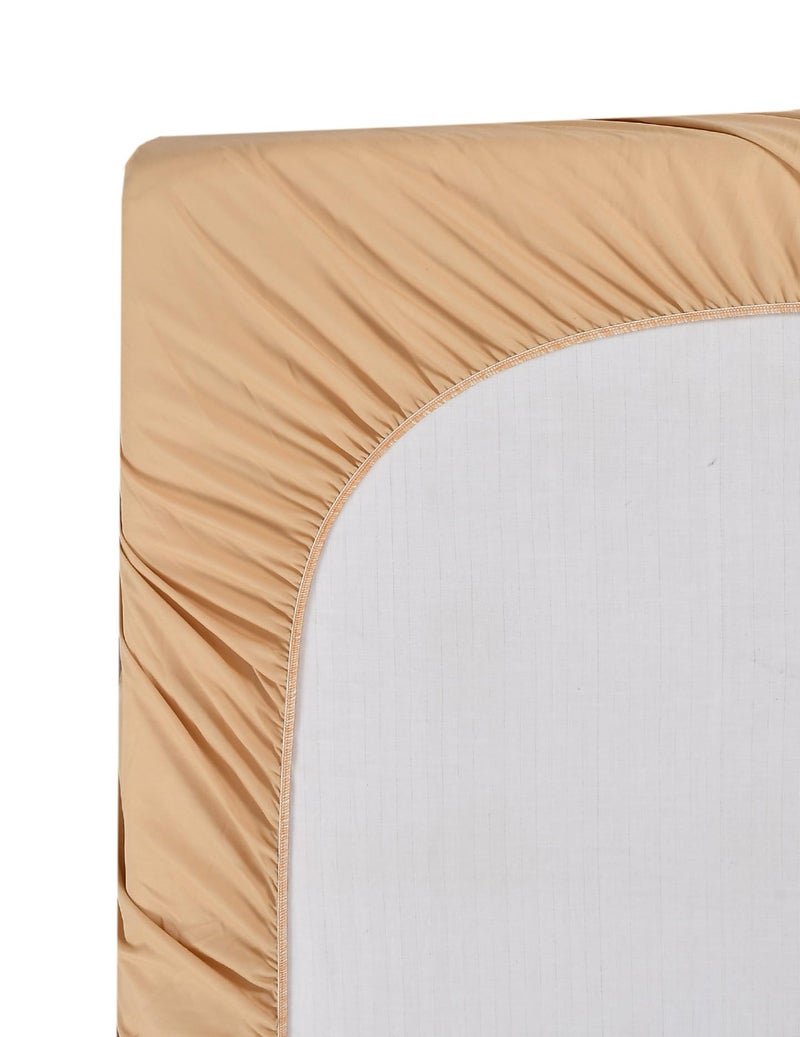 MORADO Water Resistant Terry Cotton Queen/King Size Elastic Fitted Mattress Protector (60x72x12 inches - Fits Up to 12 inches Mattress), Beige - Image 5