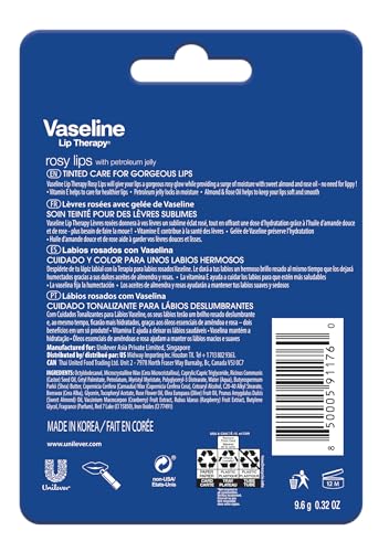 Vaseline Lip Therapy Care Rosy, Fast-Acting Nourishment, Ideal for Chapped, Dry, Cracked, or Damaged Lips, Lip Balm, 2-Pack of 2, 0.16 Oz Each, 4 Lip Balms - Image 4