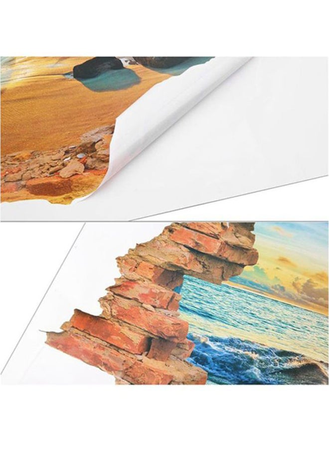 OUTAD 3D Sunshine Beach Scenery Wall Sticker Multicolour - Image 4