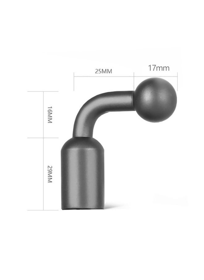 Aluminum Alloy 17/17.5mm Ball Head Bending Bracket Mobile Phone Flat Clip Live Car Sports Camera 1/4 Screw-Color:17.5mm Dark Gray Bending - Image 3