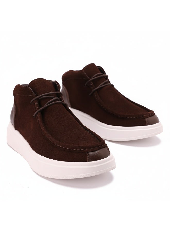 إيتاليانو حذاء رجالى برباط انيق مصنوع من شمواه جلد طبيعي - مزود بنعل رابر تركي مريح - Image 3