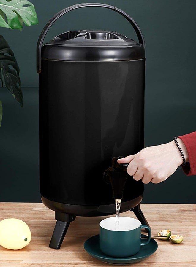304 stainless steel insulated bucket for milk tea, soy milk, and beverages. Commercial large-capacity 10-liter double-layer insulated beverage dispenser for use in tea shops and street vending. Juice distributor for juice distribution at stalls. - Image 3