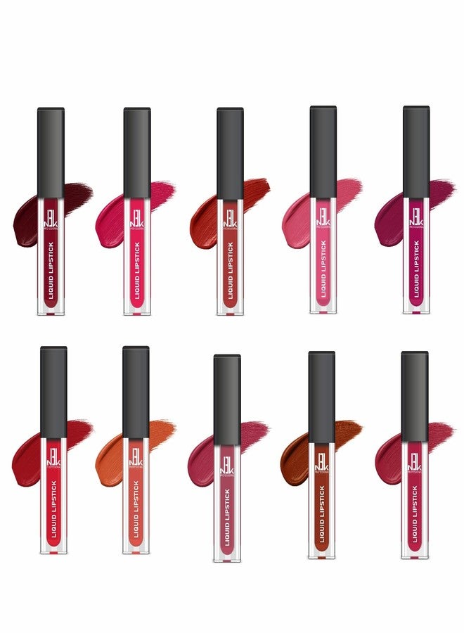 نيوليث مجموعة أحمر شفاه سائل من نيوليث، ١٠ قطع - مطفي، يدوم طويلاً، ومقاوم للتلطخ - Image 2