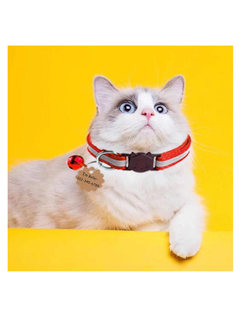 Cat Collars with Bell, Breakaway Cat Collar with Bell, Reflective Cat Collar, Nylon Cat Collar Cat Collars / 10 Pcs Multi-colored