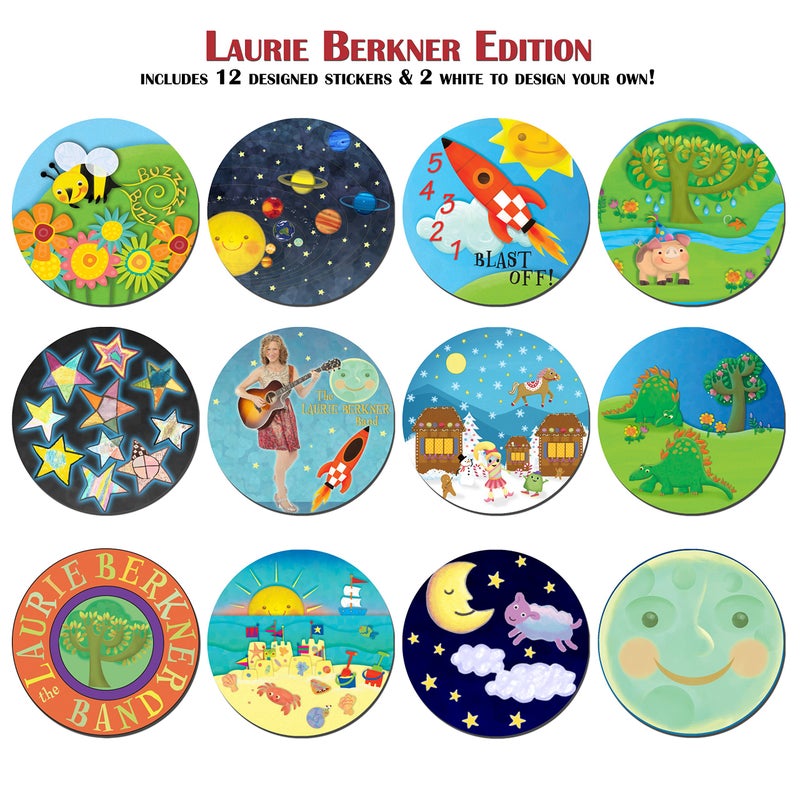 KidSwitch Lightswitch Extension for Toddlers - Laurie Berkner Edition - 3 Count - Includes 12 Themed Art Decals - Multi-Award Winning! - Image 2
