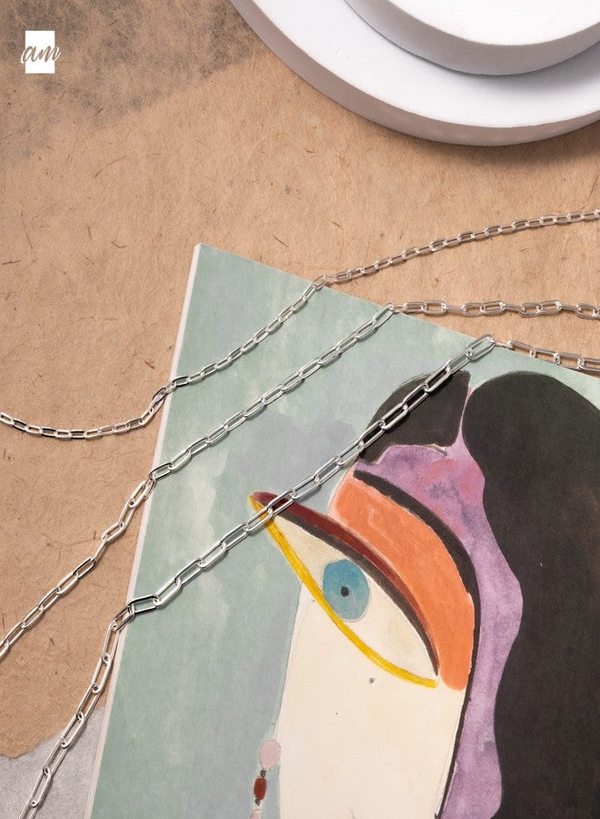 Amberta Women's 925 Sterling Silver Paperclip Chain: 4.4 mm 40 cm/16 inch - Image 3