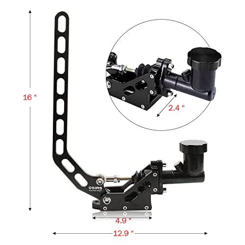 OSIAS فرامل يد هيدروليكية عمودية قابلة للتعديل عالمية أوسياس مع خزان زيت من الألمنيوم باللون الأسود - Image 2