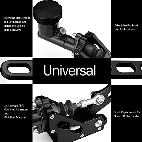 OSIAS فرامل يد هيدروليكية عمودية قابلة للتعديل عالمية أوسياس مع خزان زيت من الألمنيوم باللون الأسود - Image 3