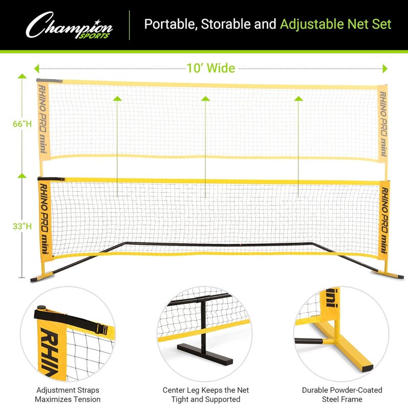 Champion Sports Adjustable Sport Net: Portable Sport Game Net for Volleyball, Tennis, Pickleball, and Badminton - Multiple Widths - Image 5