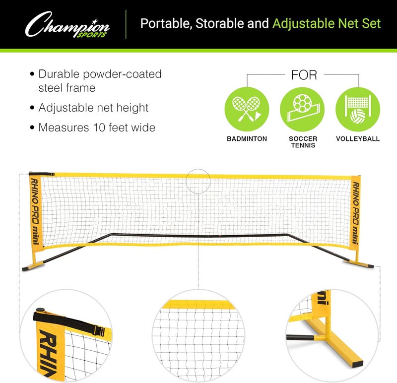 Champion Sports Adjustable Sport Net: Portable Sport Game Net for Volleyball, Tennis, Pickleball, and Badminton - Multiple Widths - Image 4