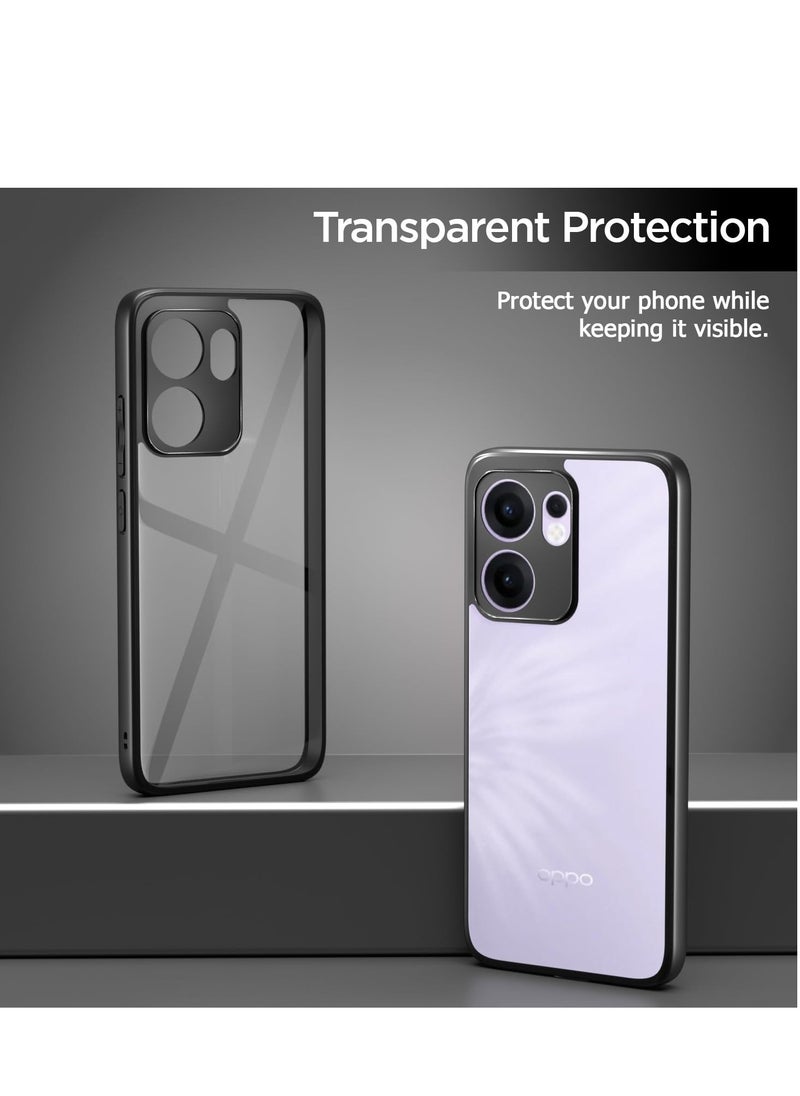 Bumper Protective Case for OPPO Reno 13F 5G Silicone TPU Bumper Ultra Durable Ultra-Safe Camera Optimum Solution Black