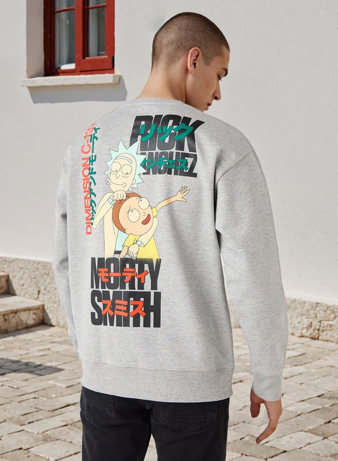 SP Characters Rick and Morty Print Sweatshirt - Image 1