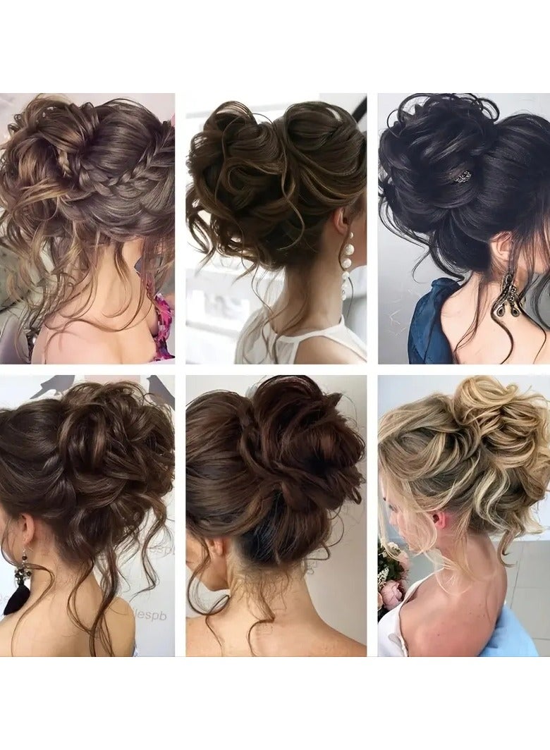 ORiTi Add Volume and Style with Synthetic Messy Curly Hair Bun Chignon Scrunchy Hair Band! Hair Accessories - Image 2