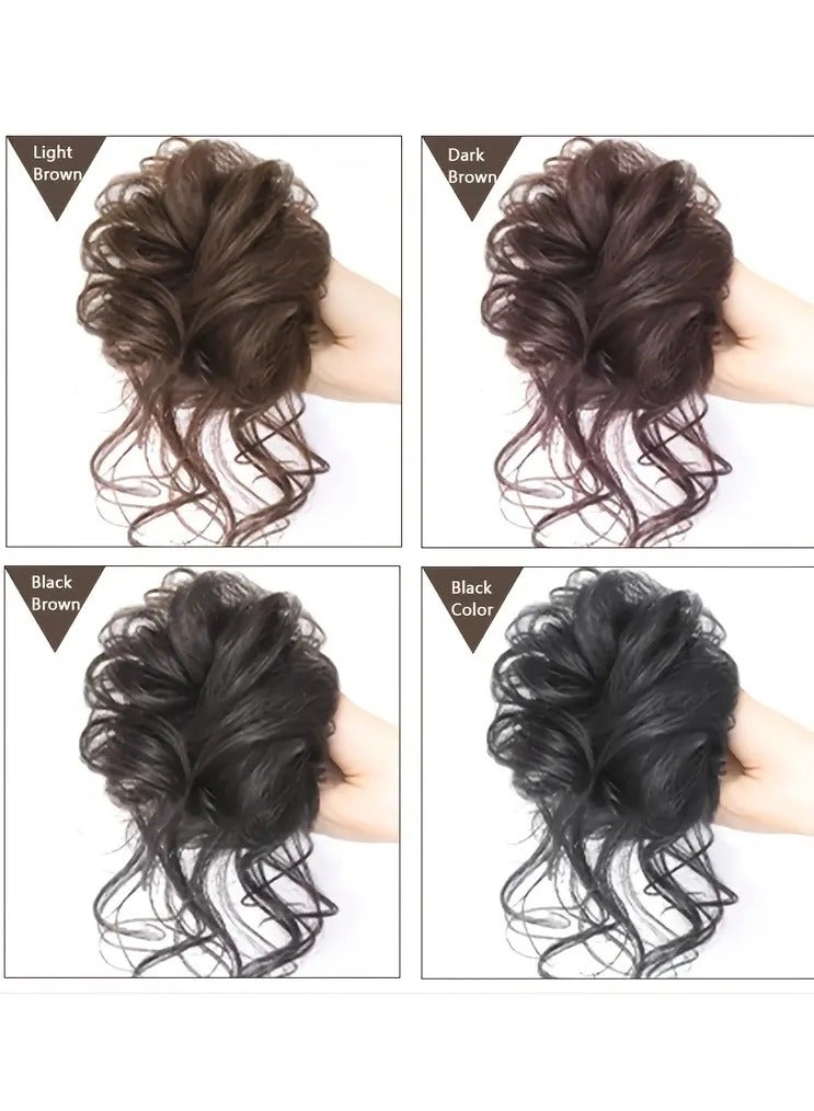 ORiTi Add Volume and Style with Synthetic Messy Curly Hair Bun Chignon Scrunchy Hair Band! Hair Accessories - Image 3