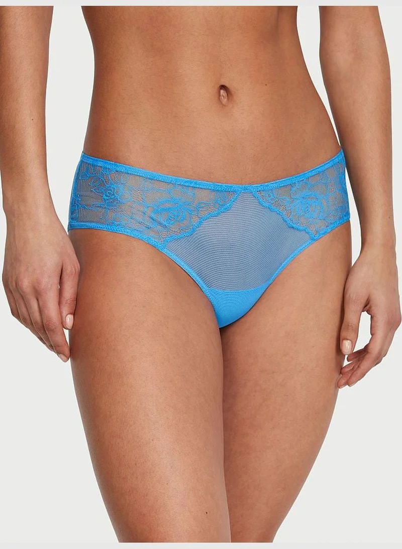 Victoria's Secret Rose Lace & Grommet Open-Back Cheeky Panty