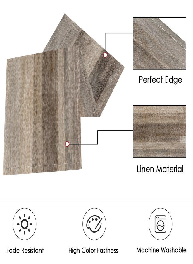 ArtSocket طقم مفارش طاولة وأطباق من ArtSocket Farmhouse مكون من 6 قطع، لوحة فنية تجريدية باللونين البني والرمادي لتزيين غرفة الطعام للاستخدام اليومي (مفرش طاولة واحد بطول 72 بوصة و6 مفارش أطباق). - Image 2