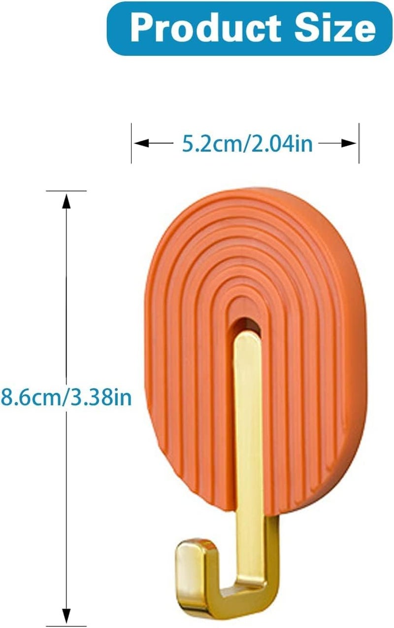 Luckam Self Adhesive Hooks, Colored Plastic Sticky Hooks, for Hanging Towel Coat Robe Keys, Wall Hanger Waterproof, 6 Pcs - Image 3
