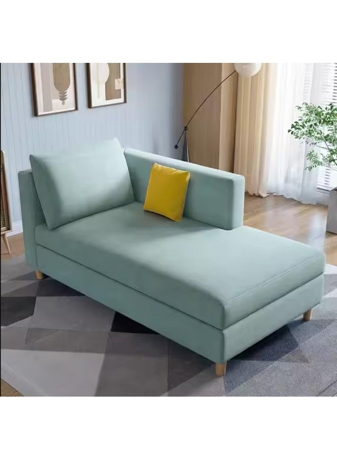 Zayn comforts أريكة تشيس لونج بسيطة ذات تصميم صلب مع ذراعين مربعين و 2 وسائد - مثالية للاسترخاء في غرفة المعيشة أو غرفة النوم (أخضر نعناعي، تشيس ذراع يسار) - Image 1