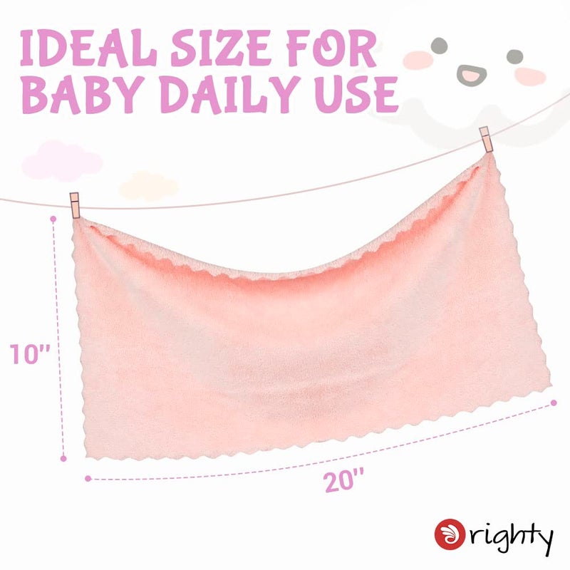 Orighty Burp Cloths, Super Soft & Highly Absorbent Coral Fleece, 20 x 10 Inch Gentle & Large Burp Rugs for Baby Sensitive Skin - Burping Cloths for Newborn Essential, 8 Pack - Image 4