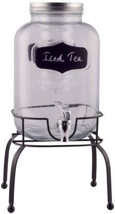 Raincart Imported Glassware Beverage Dispenser 5 LTR Dispenser Transparent with tap and Black Iron Stand - Image 4