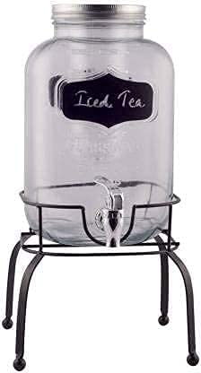 Raincart Imported Glassware Beverage Dispenser 5 LTR Dispenser Transparent with tap and Black Iron Stand - Image 5