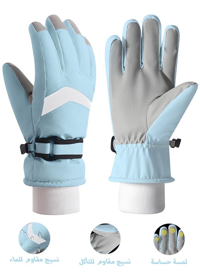 إم إكس إن قفازات تزلج شتوية مقاومة للماء والرياح، قفازات ثلج تعمل باللمس للرجال والنساء، قفازات شتوية دافئة مضادة للانزلاق على الجليد للطقس البارد - Image 1