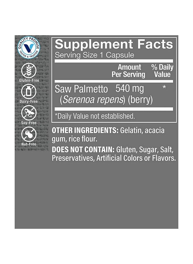 The Vitamin Shoppe Saw Palmetto Berries 540MG (100 Capsules) - Image 3